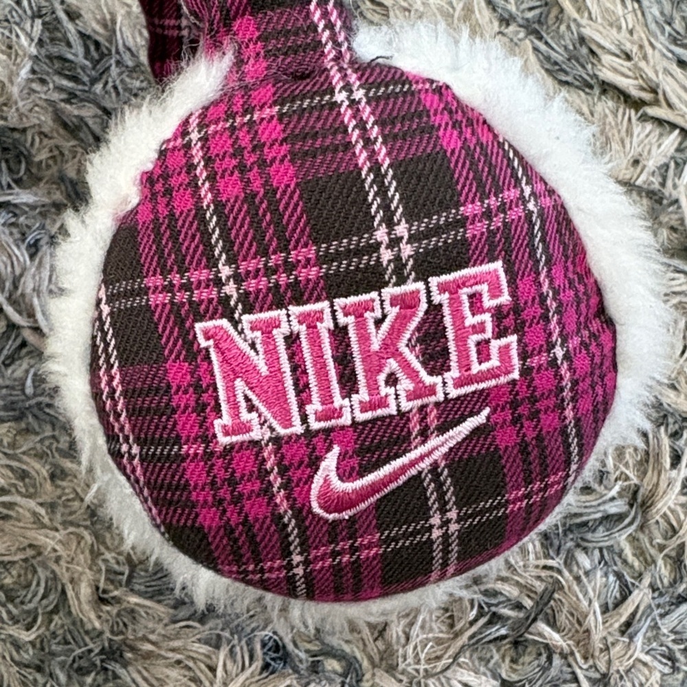 Nike Pink Plaid Earmuffs, Adjustable Length - Picture 3 of 8